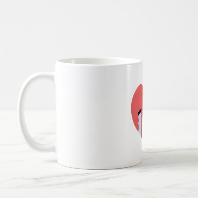 Sad Crying Broken Heart Doodle Coffee Mug (Left)
