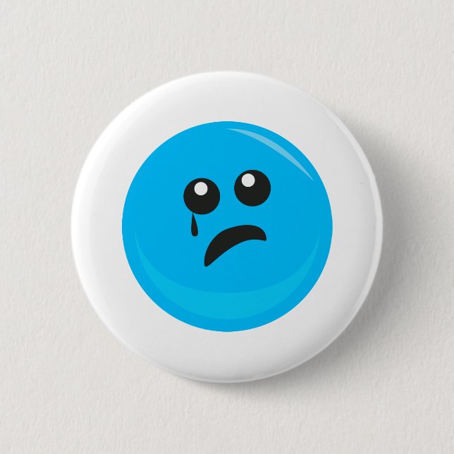 Sad Crying Cute Face 6 Cm Round Badge (Front)
