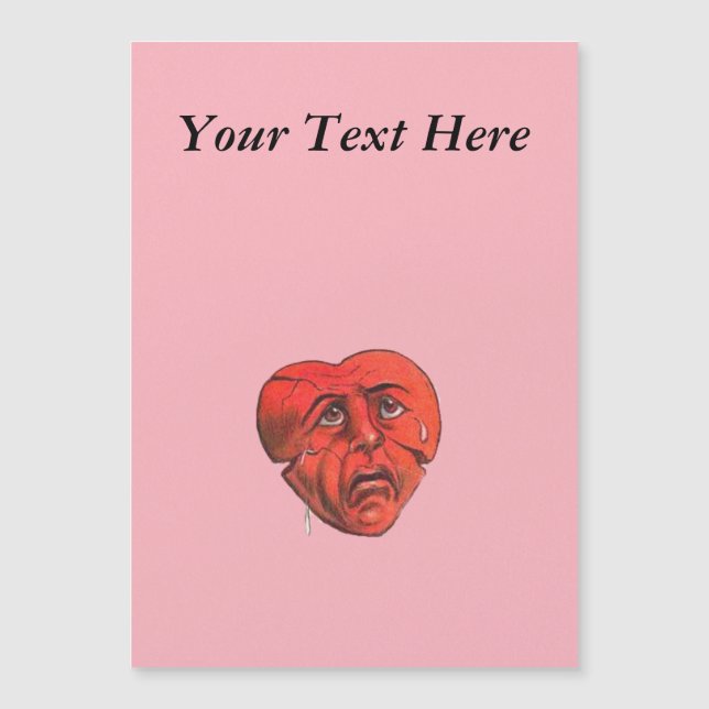 Sad Crying Red Heart Face (Front)