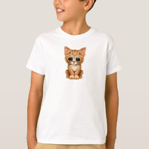 Sad Cute Orange Tabby Kitten Cat T-Shirt