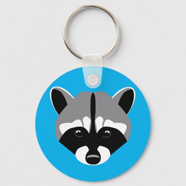 Sad Cute Racoon Key Ring (Front)