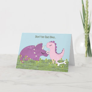 Sad Dino Cannot Go Back to School Yet Card