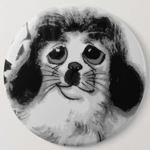 SAD DOG 6 CM ROUND BADGE