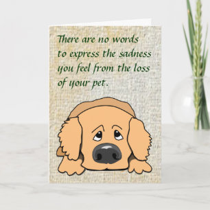 Sad Dog Cartoon Pet Sympathy Card for Loss of Pet