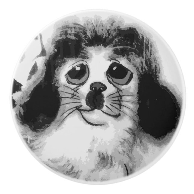 SAD DOG CERAMIC KNOB (Front)