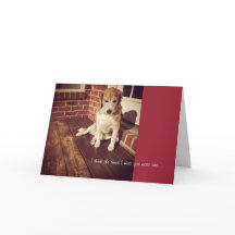 Sad dog missing you card