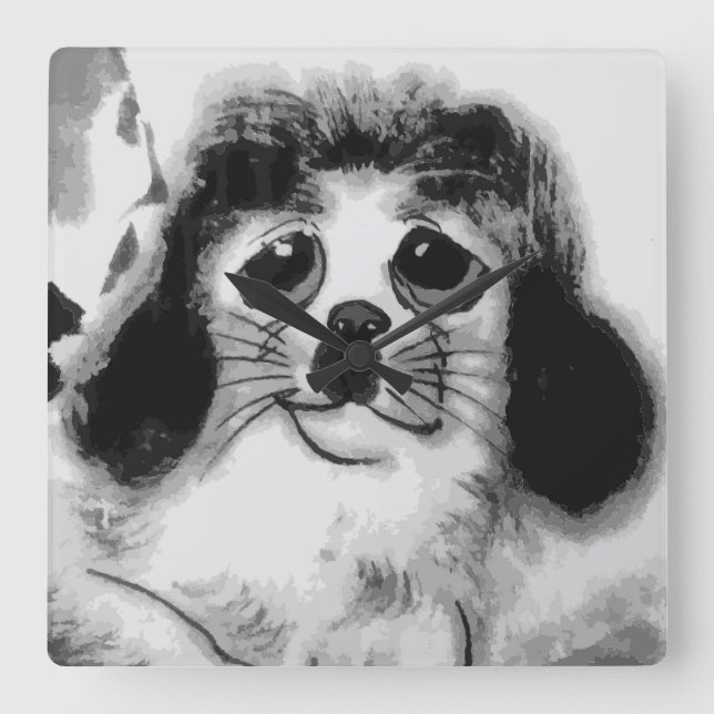 SAD DOG SQUARE WALL CLOCK (Front)