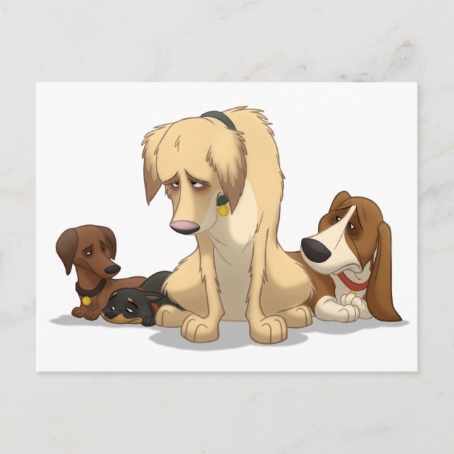 Sad Dogs Postcard (Front)