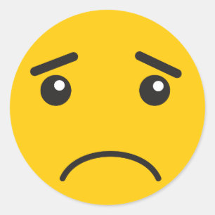Sad Emoji Classic Round Sticker