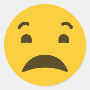 Sad Emoji Classic Round Sticker