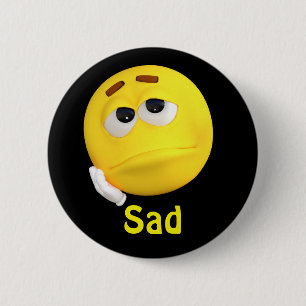 Sad Emoji Emoticon Cartoon Face 6 Cm Round Badge