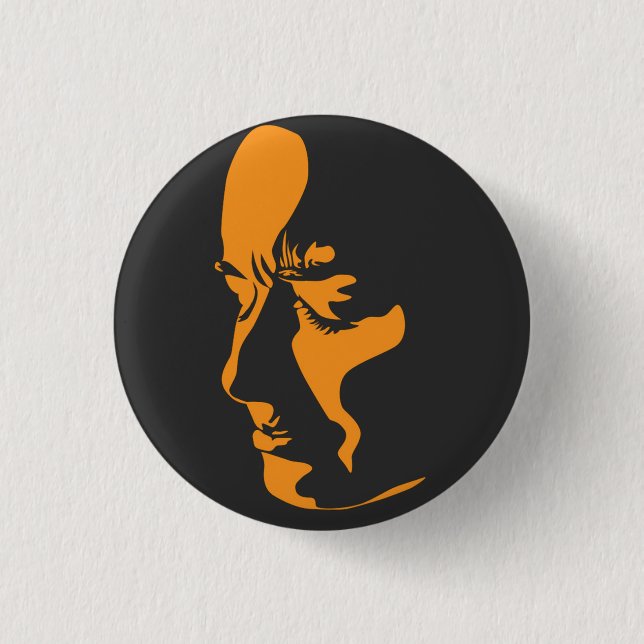 sad face 3 cm round badge (Front)