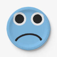 Sad Face Blue Frowning Emoticon Emoji