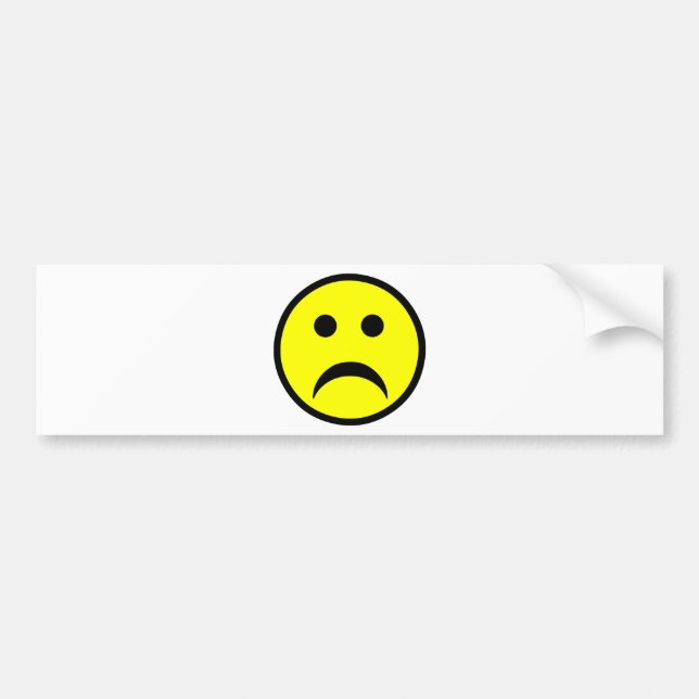 Sad Face Bumper Sticker (Front)