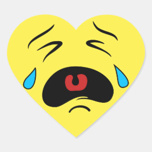 Sad Face Emoji Heart Sticker
