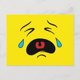 Sad Face Emoji Postcard