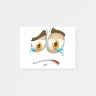 Sad face expression post-it notes