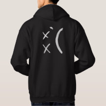 Sad Face Hoodie - Black