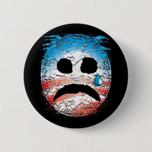 Sad Face Obama Logo 6 Cm Round Badge