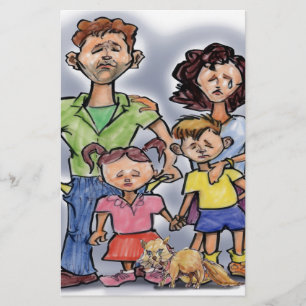 Sad Family Stationery