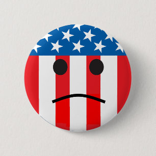 sad flag 6 cm round badge