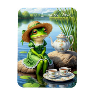 Sad frog in a hat. I miss you! Magnet