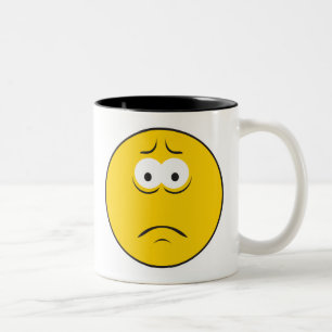 Sad Frowning Face Two-Tone Coffee Mug