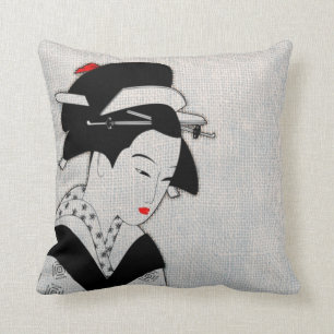 Sad Geisha Light Grey Cushion