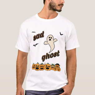 sad Ghost: Cute Spooky Design for Halloween Vibes T-Shirt