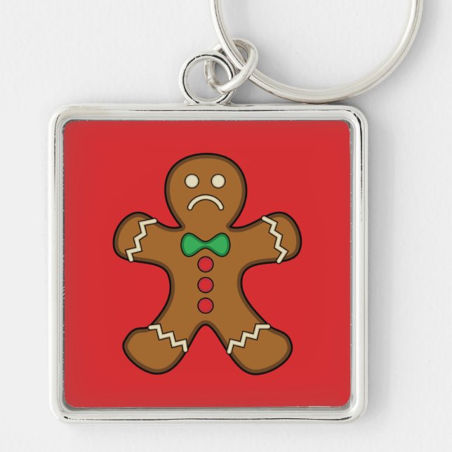 Sad Gingerbread Man Key Ring (Front)
