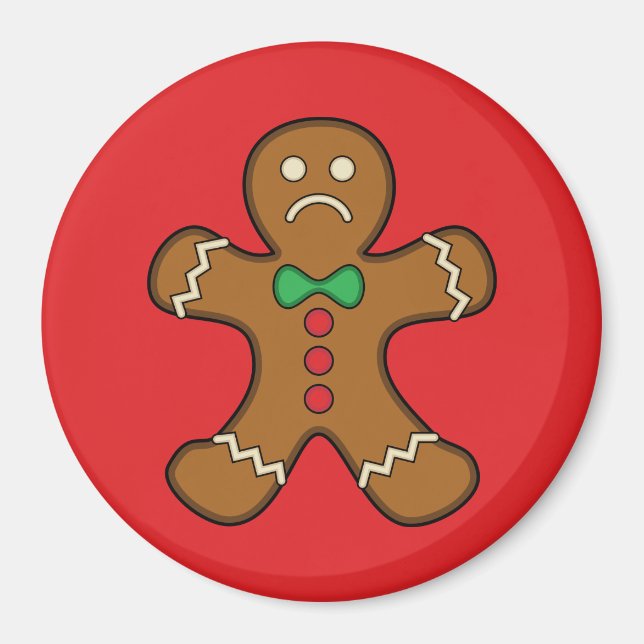 Sad Gingerbread Man Magnet (Front)