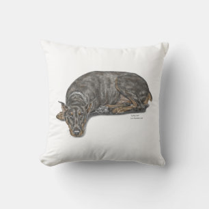 Sad Guilty Looking Doberman Cushion