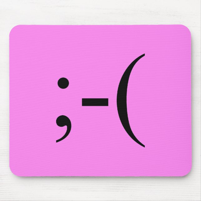 Sad Hot Pink Emoji by Janz Mouse Pad (Front)
