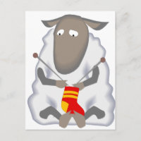 Sad Ironic Sheep Knitting Sock Wool