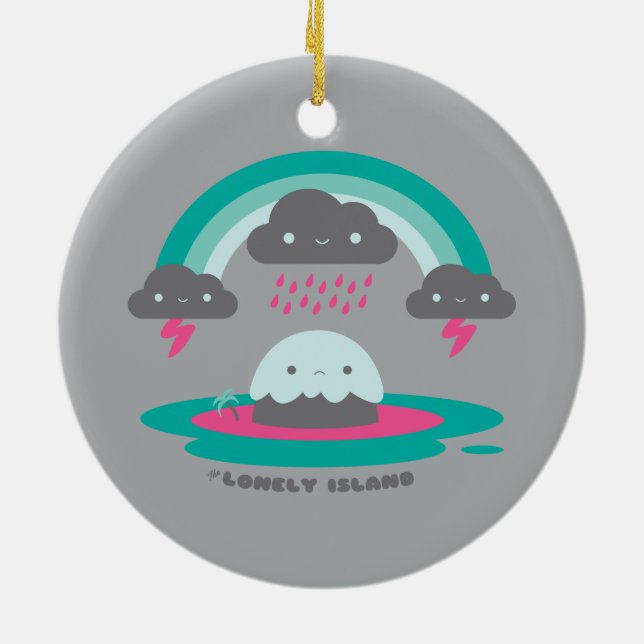 Sad Island 2 Ceramic Tree Decoration (Back)