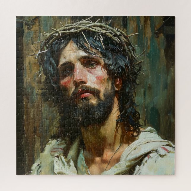 Sad Jesus in Crown Jigsaw Puzzle (Vertical)