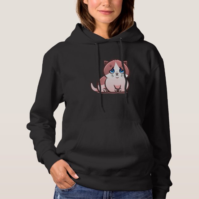 sad kitten adorable cat crying hoodie (Front)
