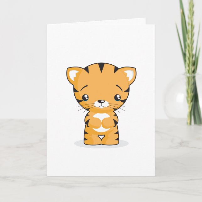 Sad Kitten Greeting Card (Front)