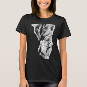 Sad Kitten Meme Standing Cat Silly Funny Cat Lover T-Shirt