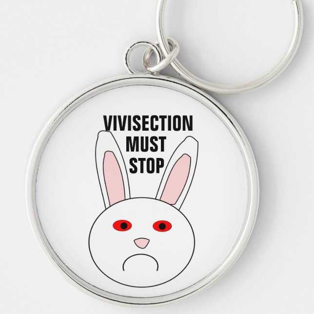 Sad Lab Rabbit Keychain (Front)