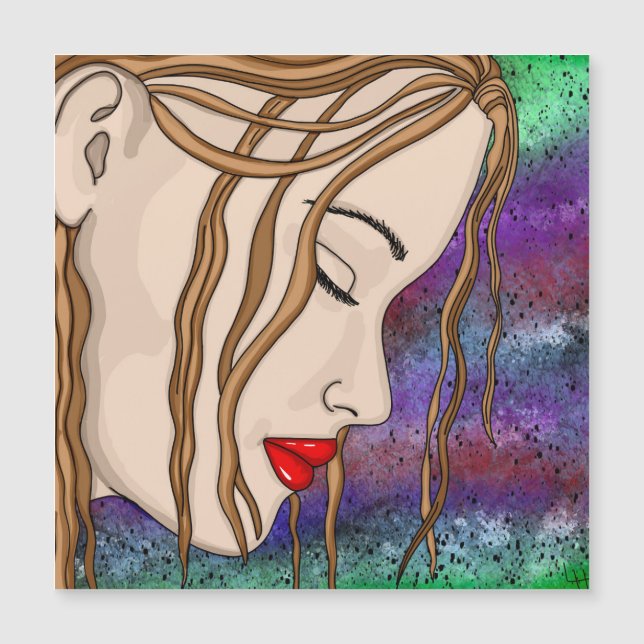 Sad Lady in Deep Thought Digital Art (Front)