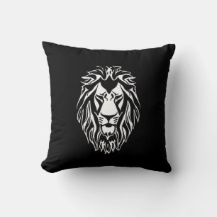 Sad lion black and white decal cushion