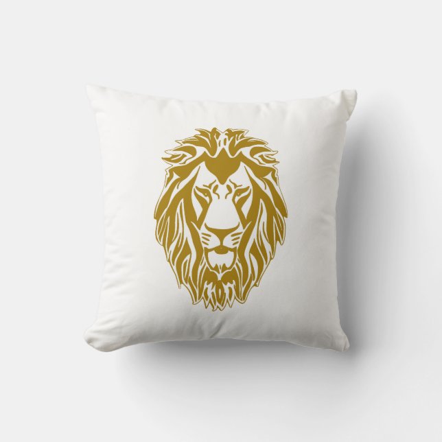 Sad lion golden head  cushion (Front)