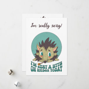 Sad little hedgehog custom apology card