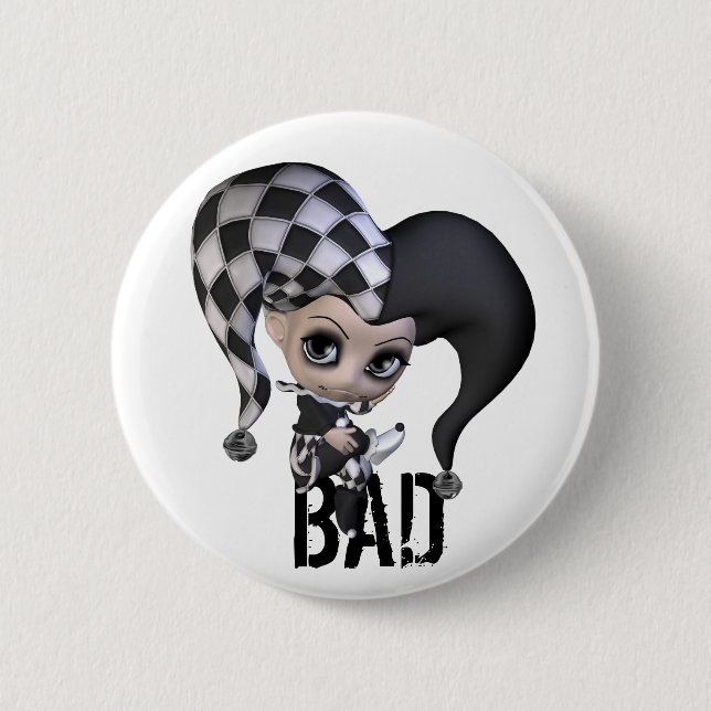 Sad Little Jester 6 Cm Round Badge (Front)