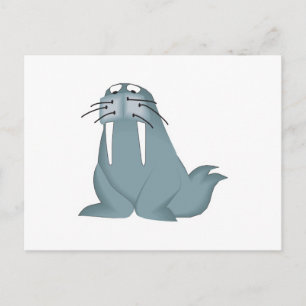 sad little walrus postcard