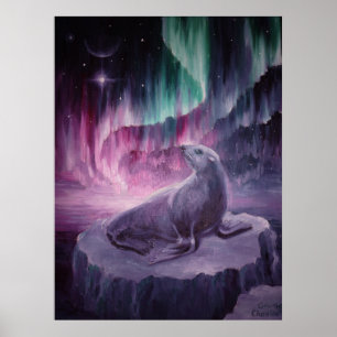 Sad lonely seal poster