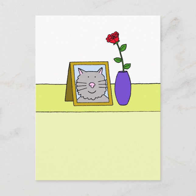 Sad Loss of Pet Cat Postcard (Front)