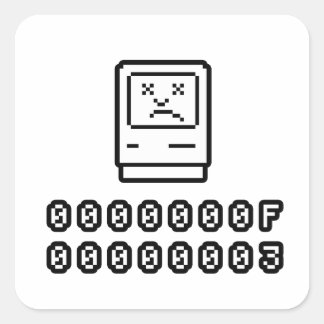 Sad Mac Square Sticker