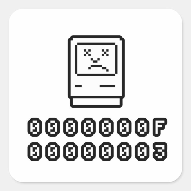 Sad Mac Square Sticker (Front)
